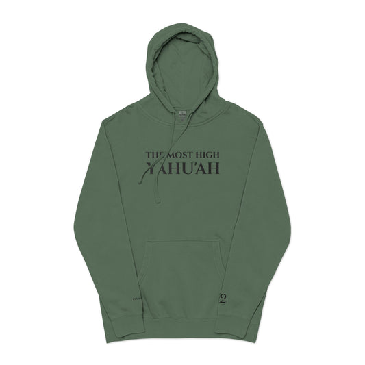 YAHU'AH Pigment-Dyed Embroidered Hoodie