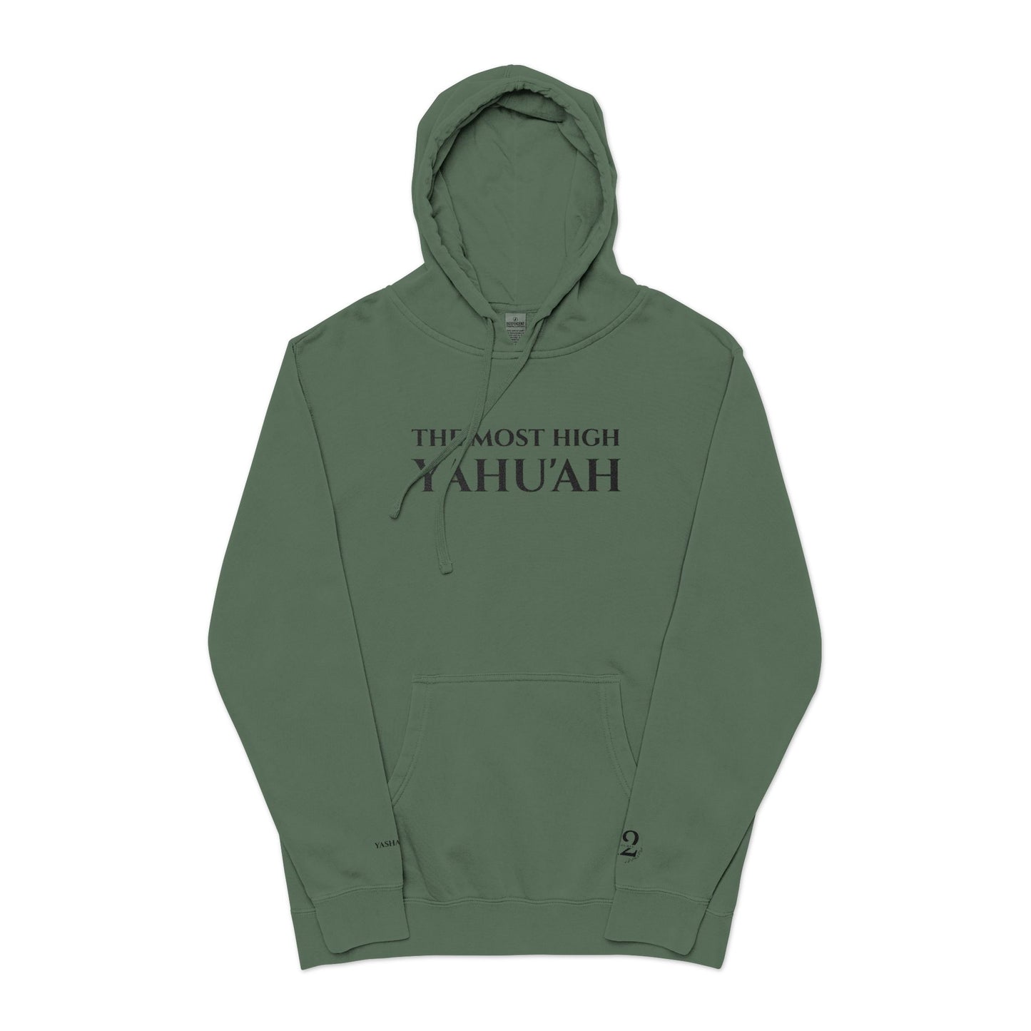 YAHU'AH Pigment-Dyed Embroidered Hoodie
