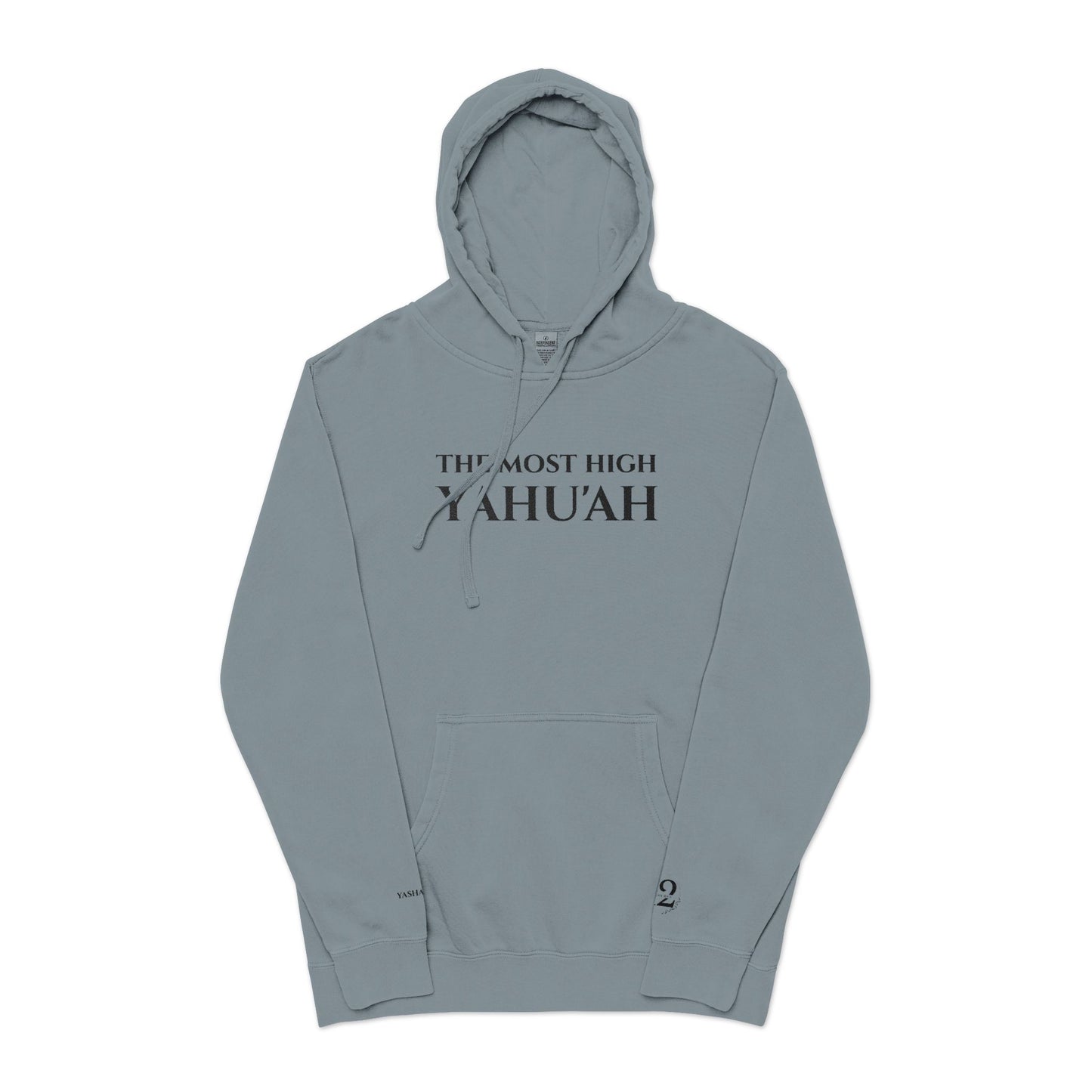 YAHU'AH Pigment-Dyed Embroidered Hoodie