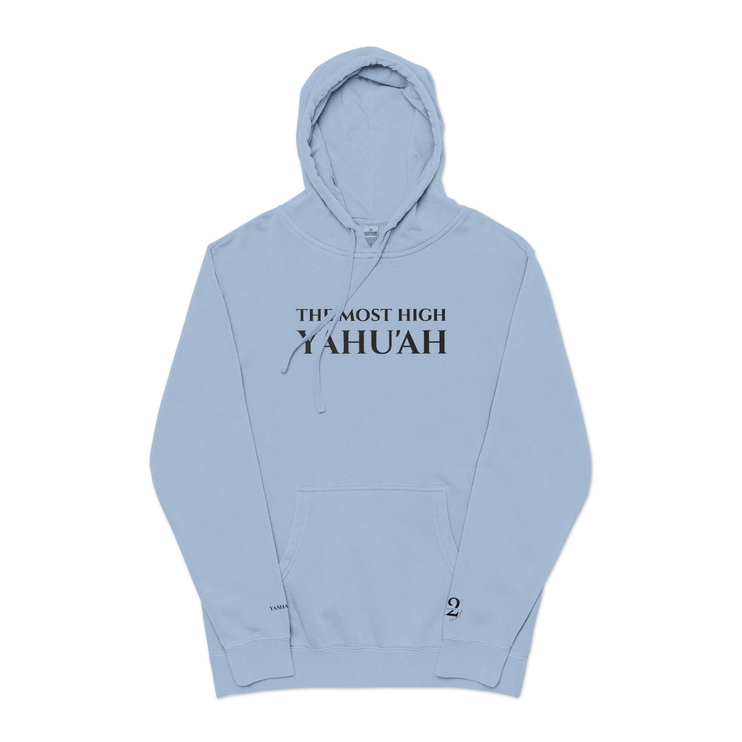 YAHU'AH Pigment-Dyed Hoodie with Embroidery